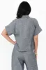 Joss Grey Linen V Neck Top sold by Blue Bungalow