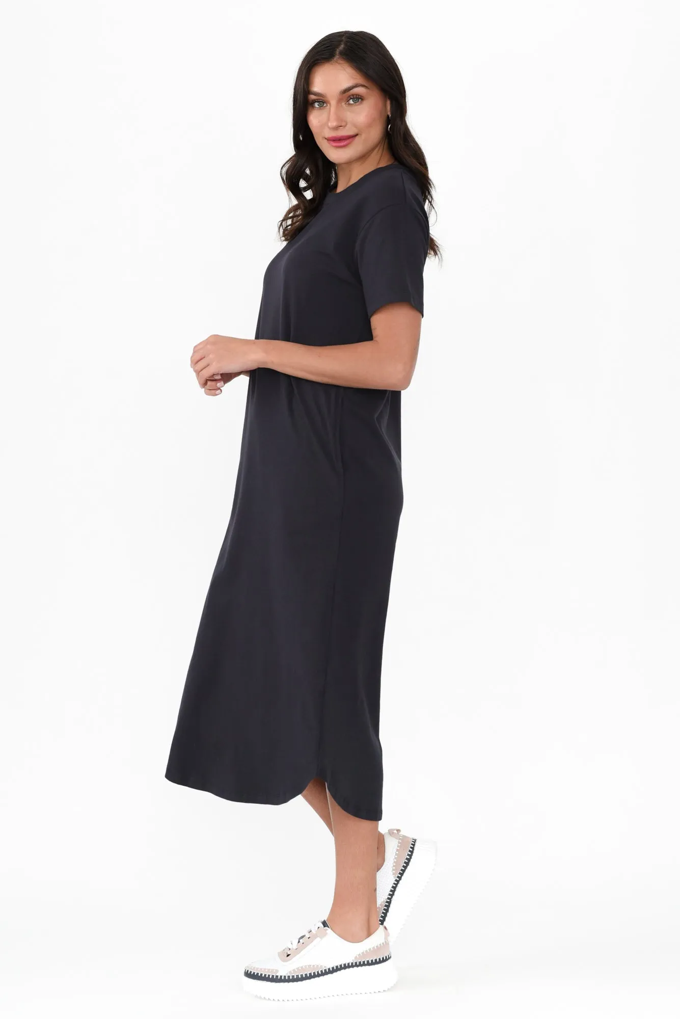 Ottawa Navy Cotton Tee Dress sold by Blue Bungalow product image thumbnail 3