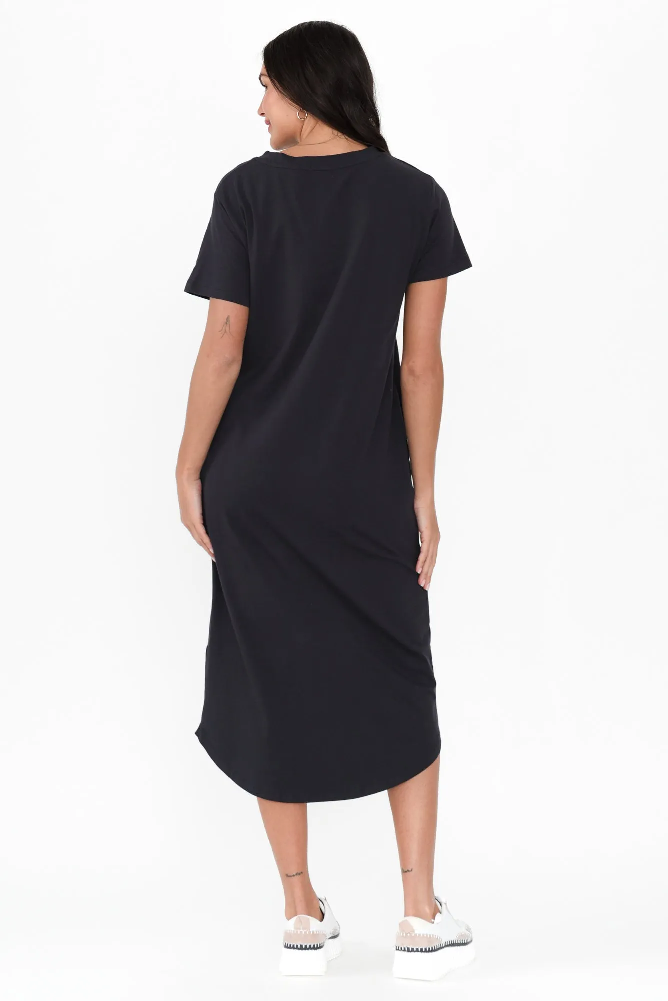 Ottawa Navy Cotton Tee Dress sold by Blue Bungalow product image thumbnail 4