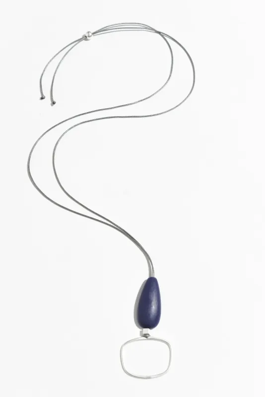 Pandora Navy Teardrop Pendant Necklace sold by Blue Bungalow