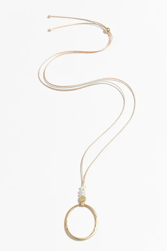 Renita Gold Clear Hoop Pendant Necklace sold by Blue Bungalow