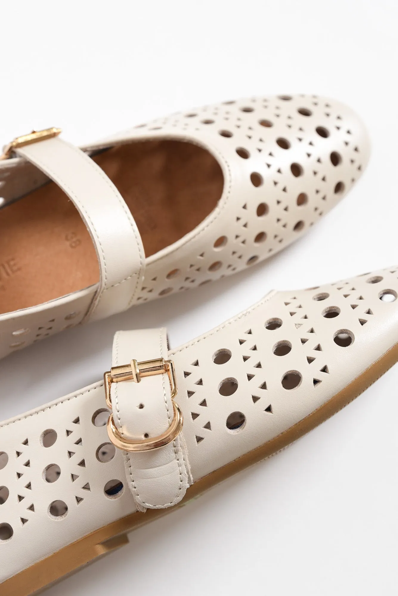 Fruity Cream Leather Ballet Flat sold by Blue Bungalow product image thumbnail 3