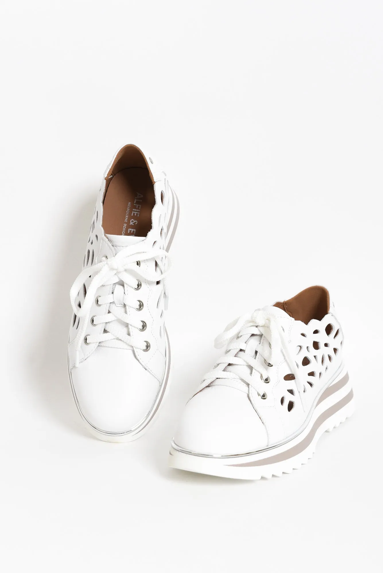 Holiday White Leather Platform Sneaker sold by Blue Bungalow product image thumbnail 2