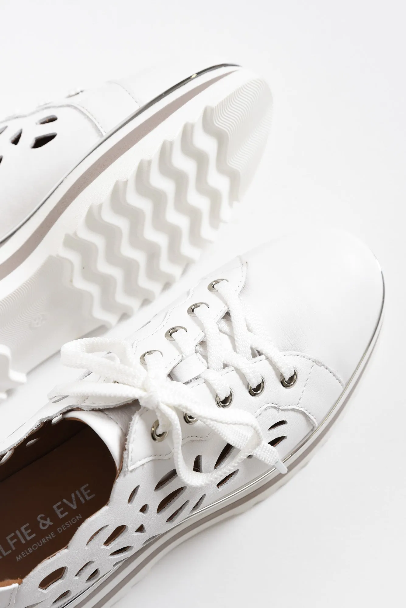 Holiday White Leather Platform Sneaker sold by Blue Bungalow product image thumbnail 3