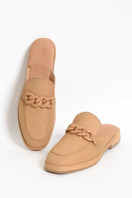 Lewis Camel Leather Buckle Mule sold by Blue Bungalow