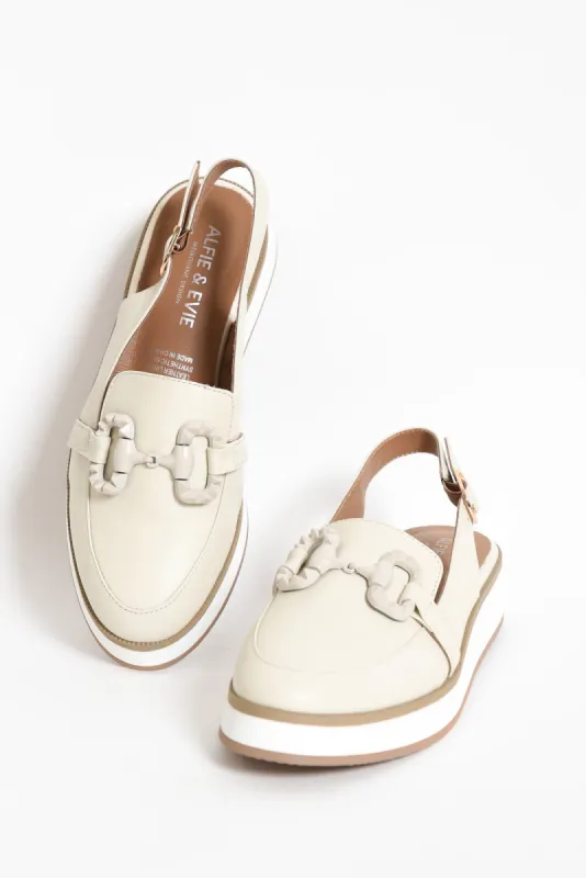 Quantum Cream Leather Slingback Loafer sold by Blue Bungalow