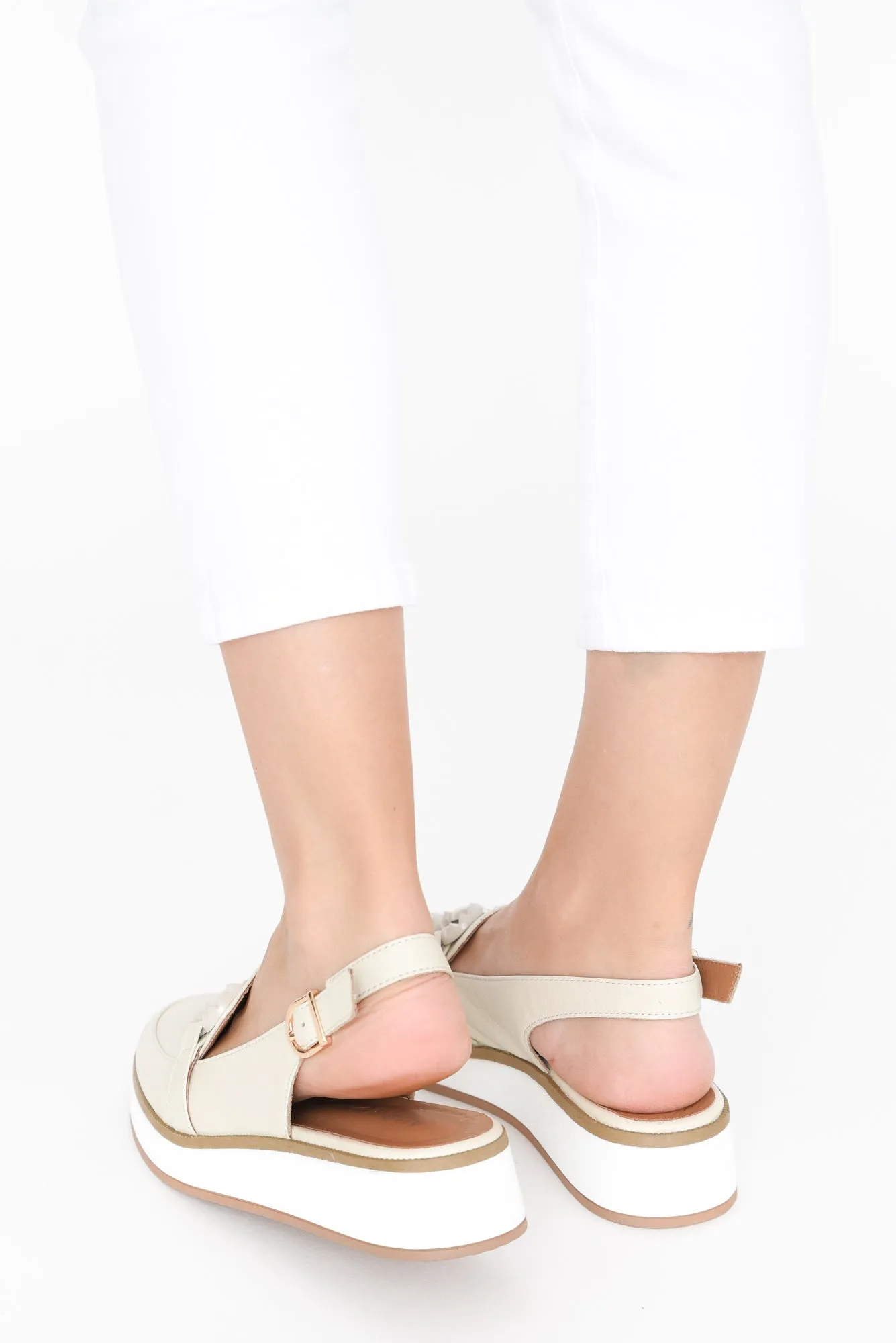 Quantum Cream Leather Slingback Loafer sold by Blue Bungalow product image thumbnail 4