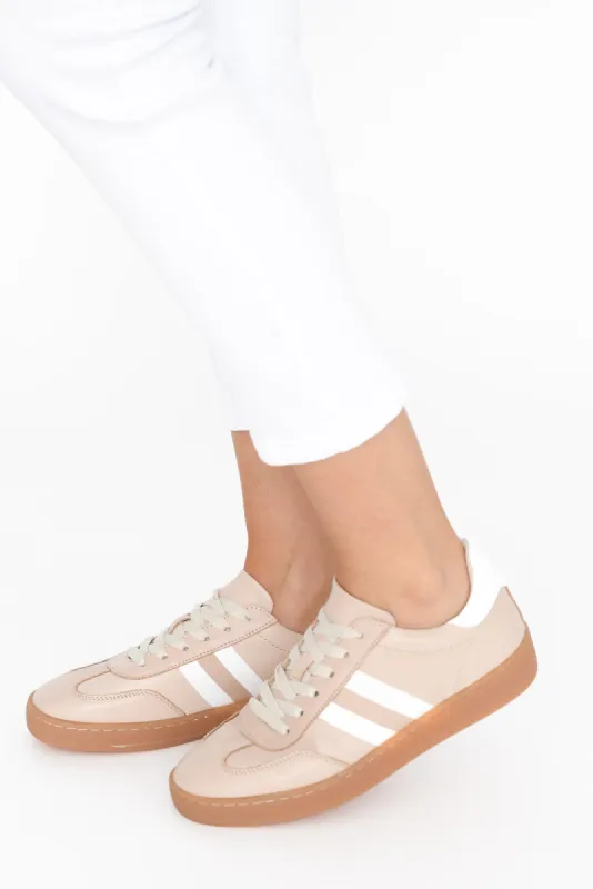 Aloha Beige Stripe Suede Sneaker sold by Blue Bungalow