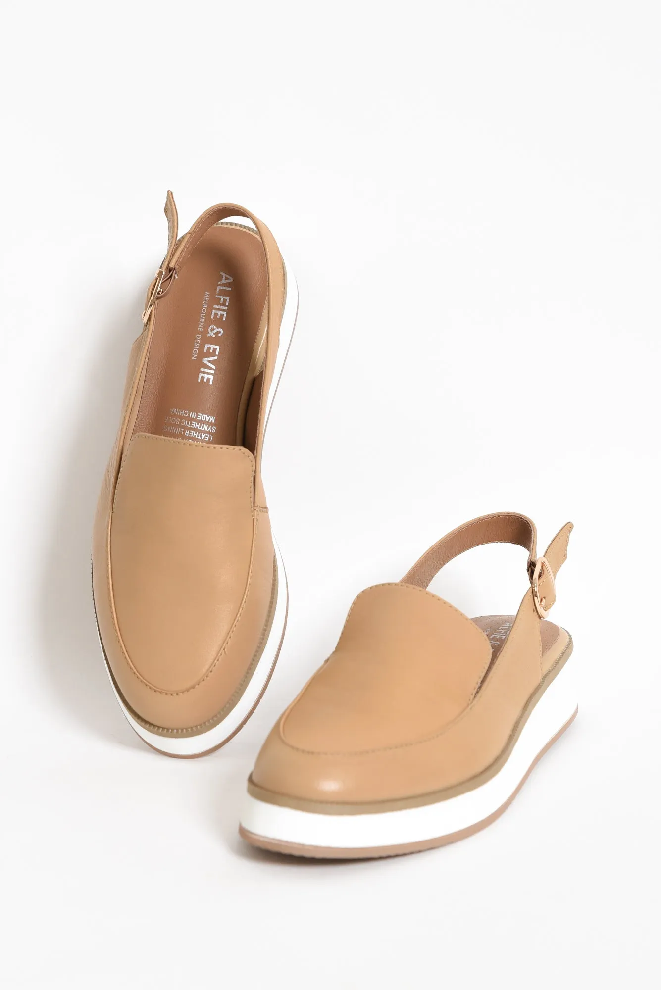 Quake Camel Leather Slingback Loafer sold by Blue Bungalow