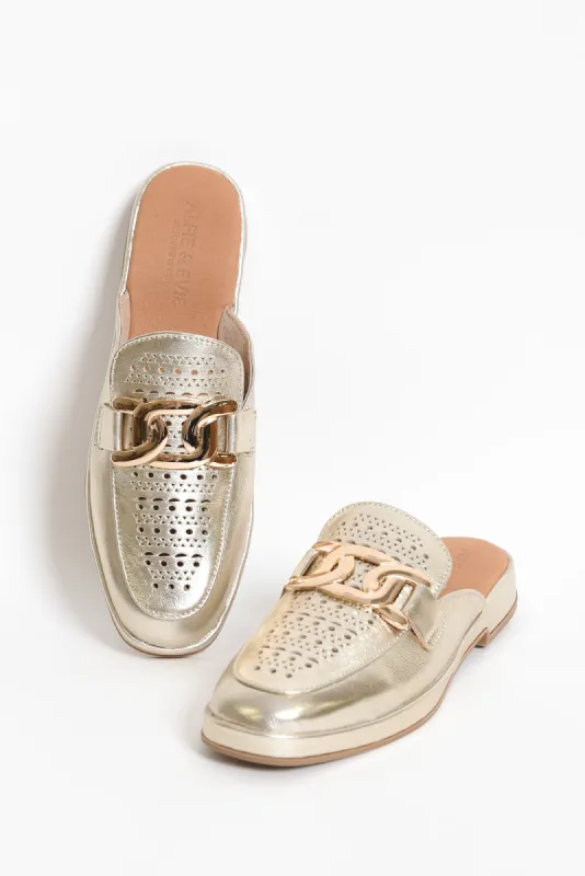Labour Gold Leather Cut Out Mule sold by Blue Bungalow