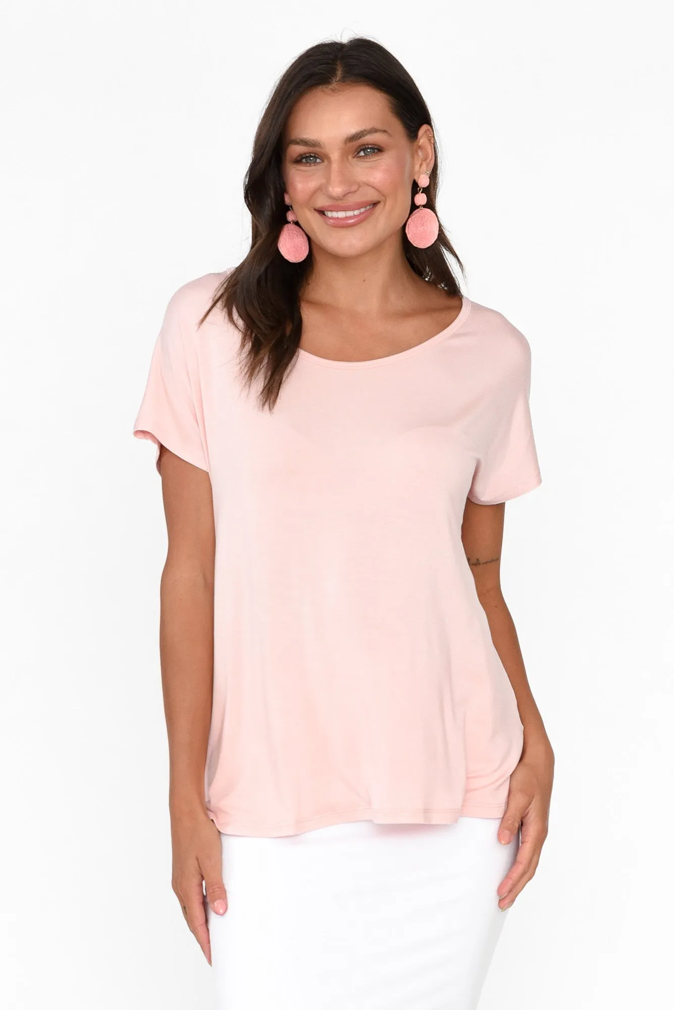 Eadie Blush Bamboo Top sold by Blue Bungalow