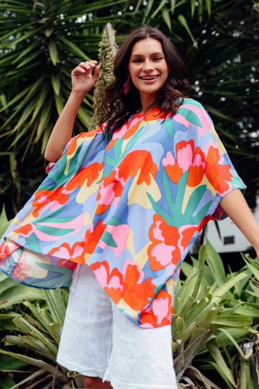 Trista Blue Garden Drape Top sold by Blue Bungalow