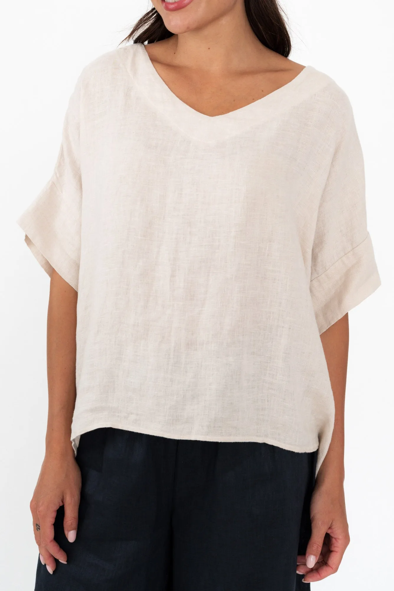 Kiro Beige Linen Top sold by Blue Bungalow product image thumbnail 5