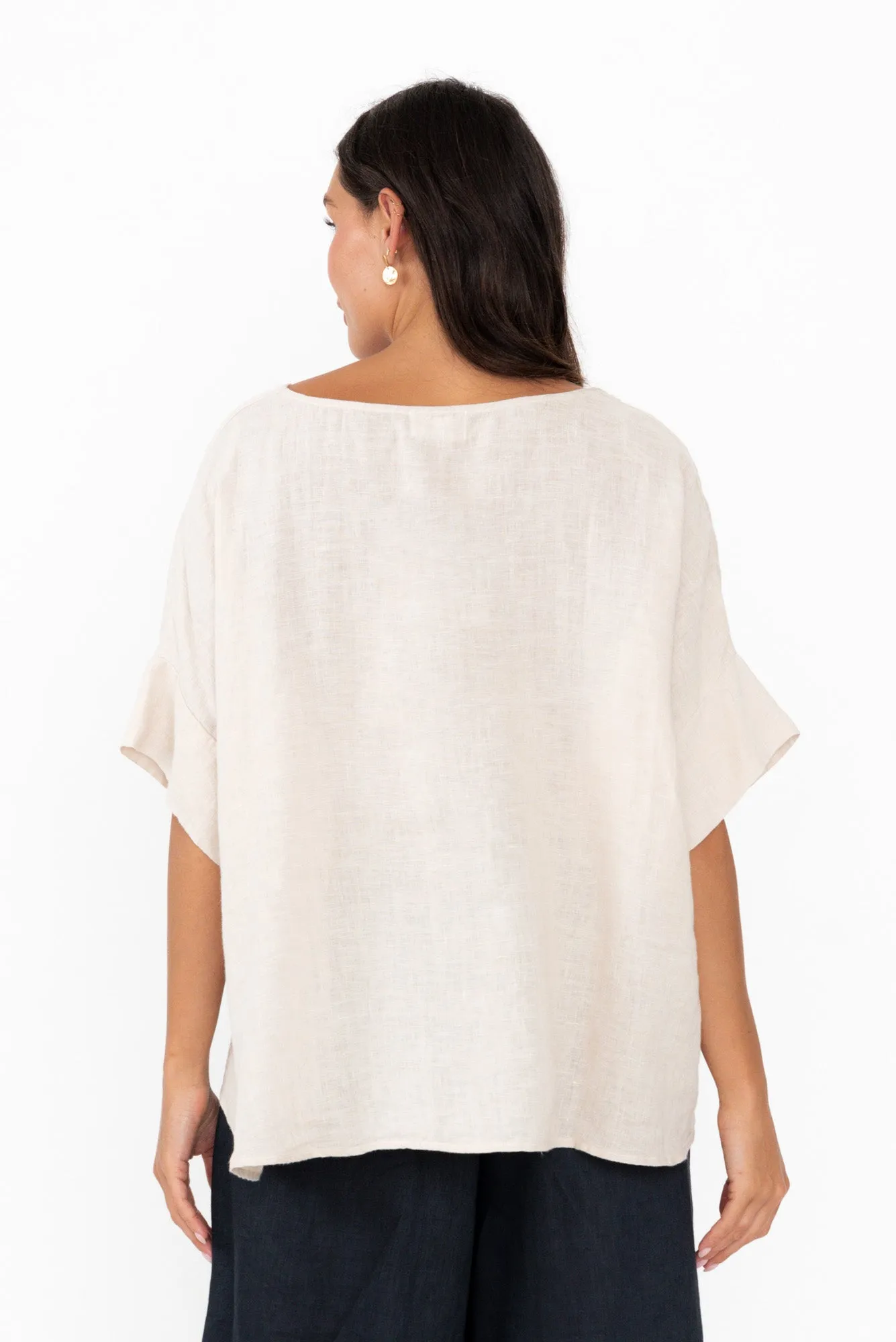 Kiro Beige Linen Top sold by Blue Bungalow product image thumbnail 4