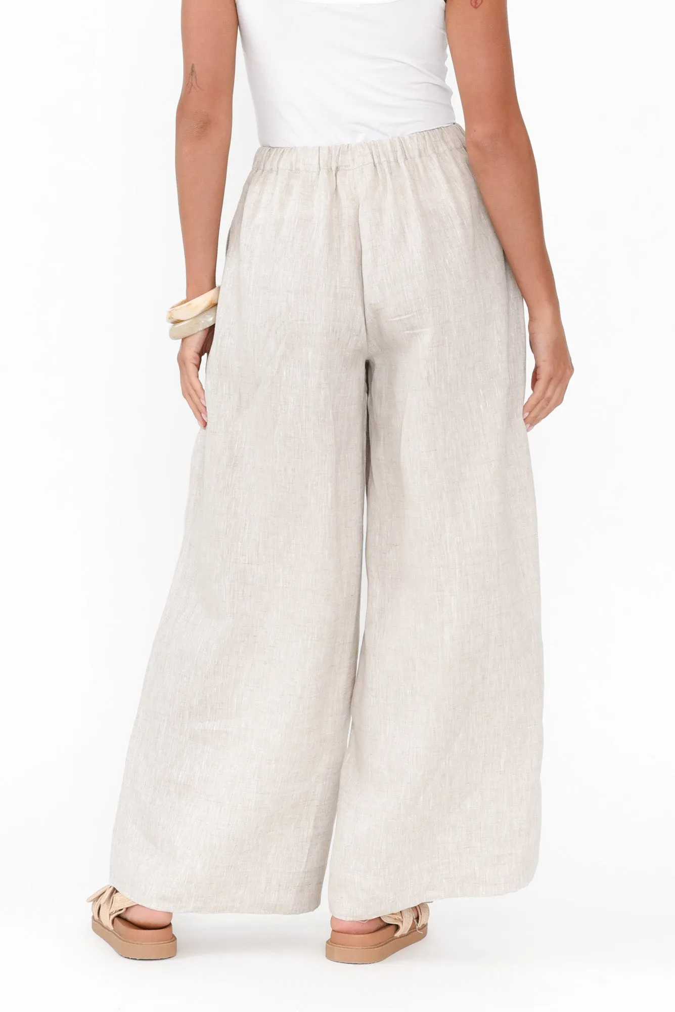 Jimmie Natural Linen Tie Pants sold by Blue Bungalow product image thumbnail 4