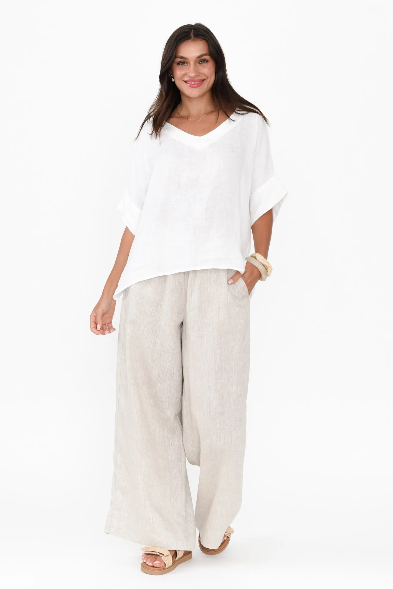 Jimmie Natural Linen Tie Pants sold by Blue Bungalow product image thumbnail 2