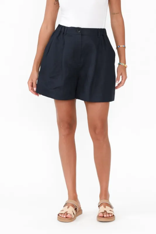 Britannia Navy Linen Shorts sold by Blue Bungalow