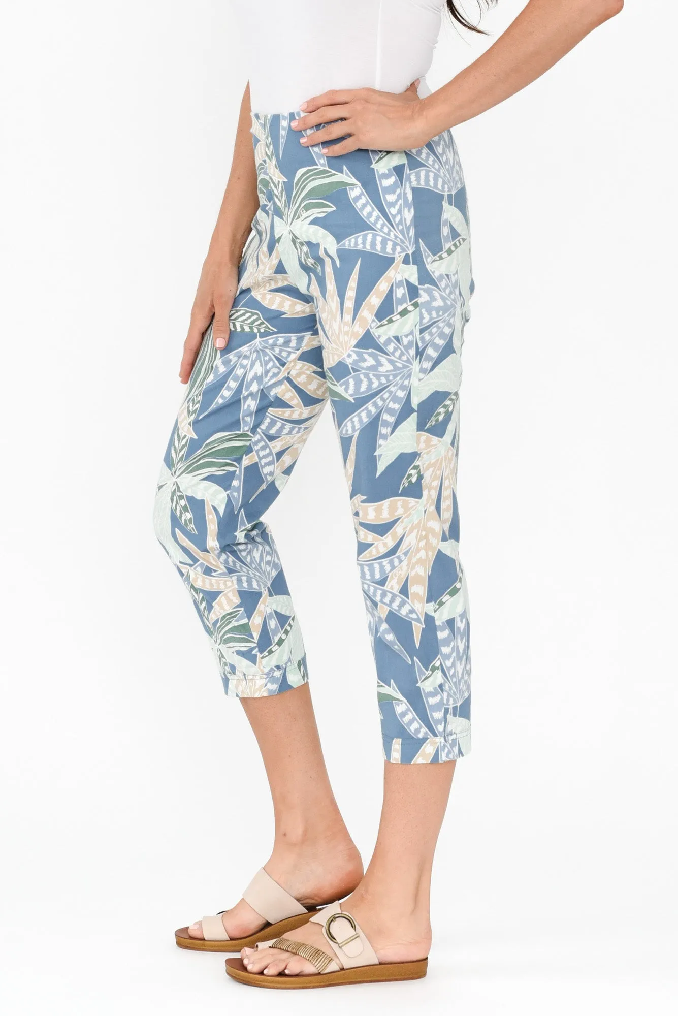 Caven Green Leaf Cotton Capri Pants sold by Blue Bungalow product image thumbnail 3