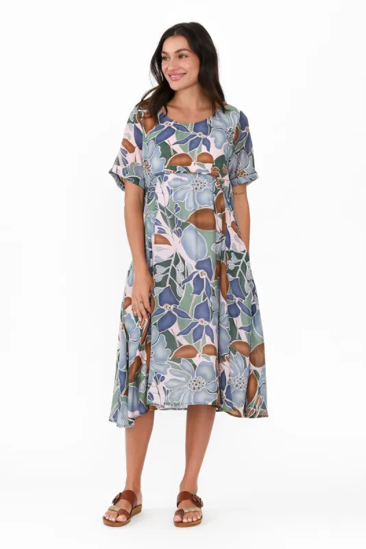 Sora Blue Blossom Crescent Dress sold by Blue Bungalow