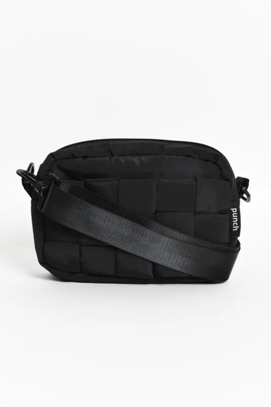 Allegro Black Woven Puffer Crossbody Bag sold by Blue Bungalow