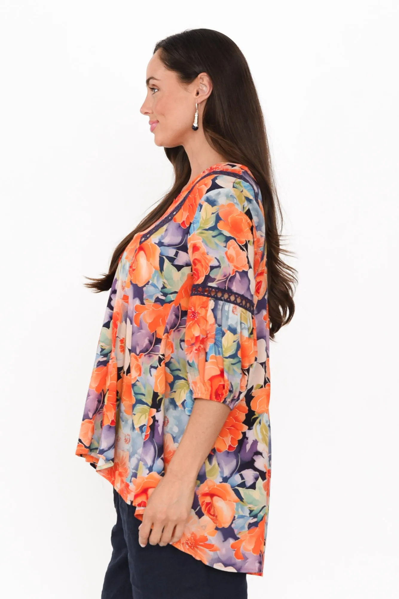 Primrose Orange Floral Top sold by Blue Bungalow product image thumbnail 3