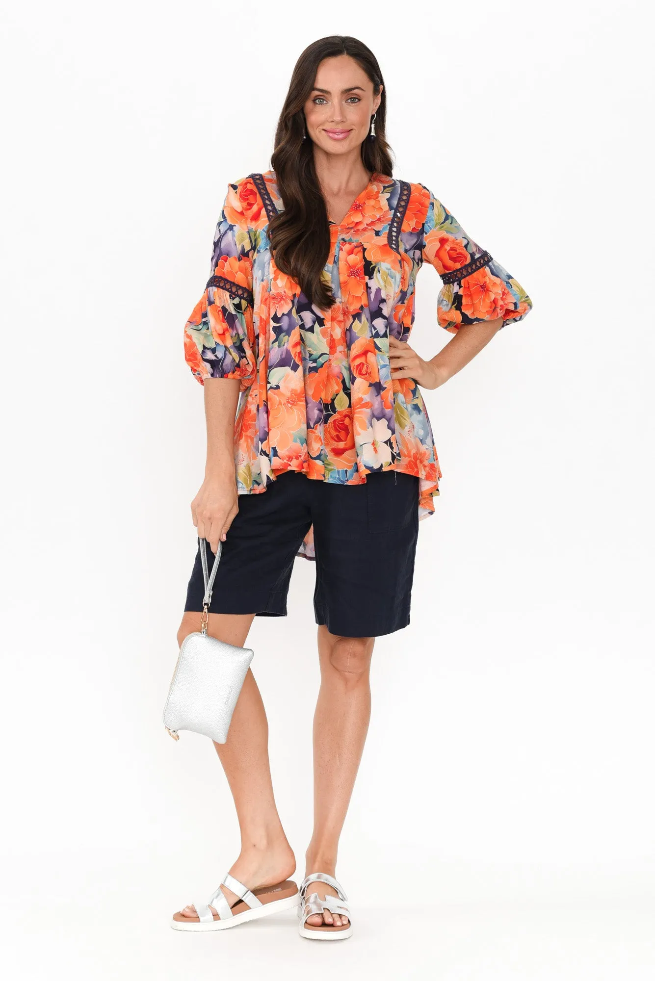 Primrose Orange Floral Top sold by Blue Bungalow product image thumbnail 2