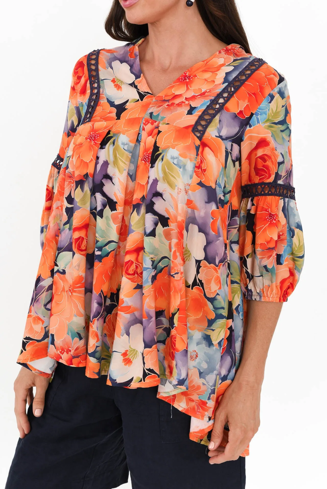 Primrose Orange Floral Top sold by Blue Bungalow product image thumbnail 5