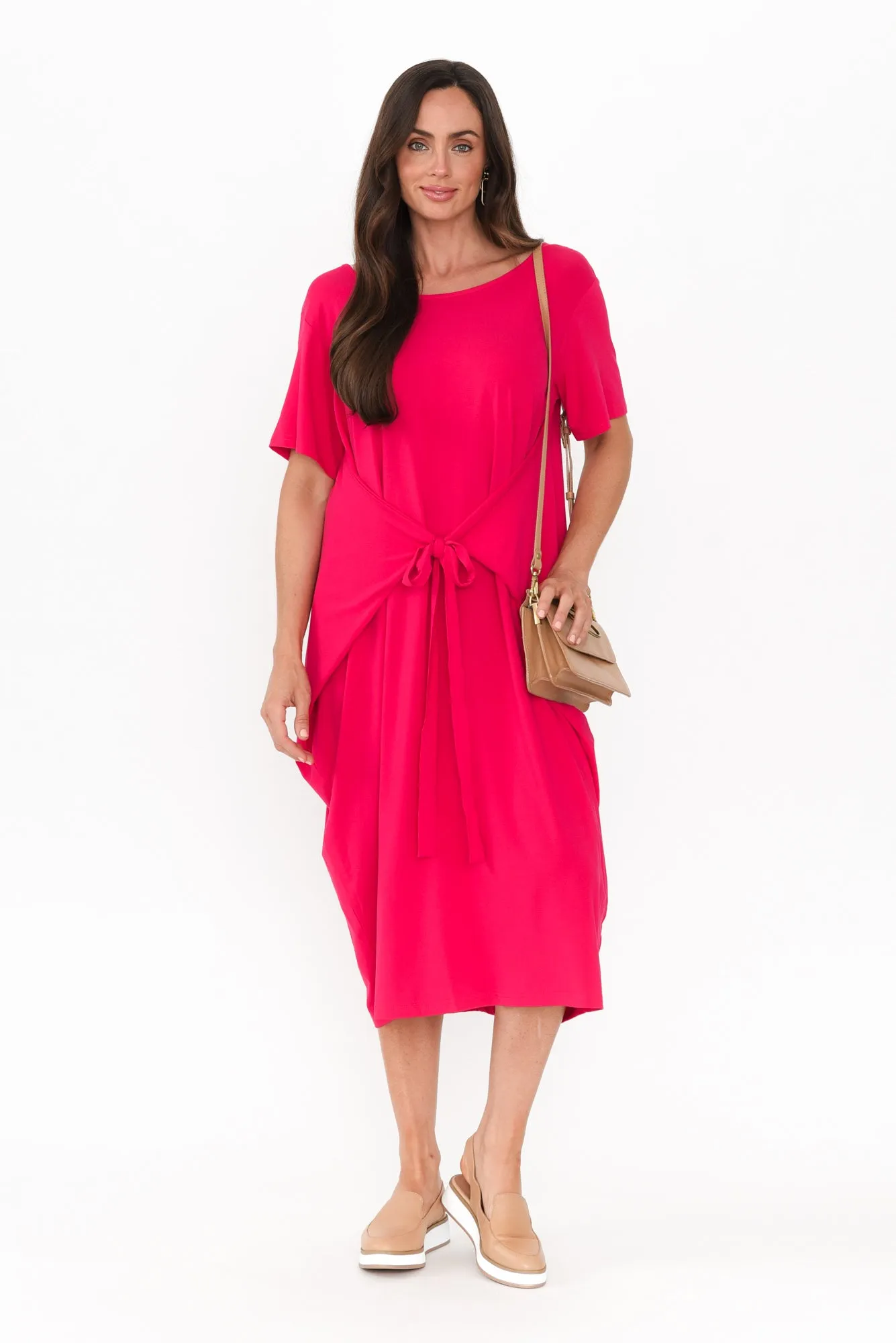 Tidal Raspberry Layered Bamboo Dress sold by Blue Bungalow product image thumbnail 2