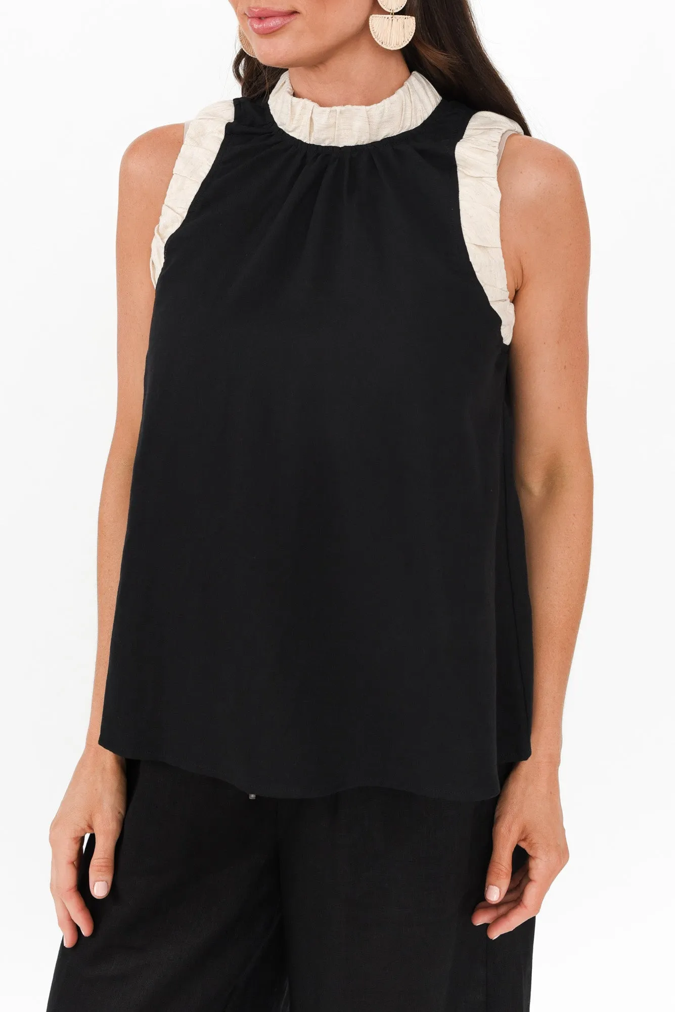 Kelley Black Trim Cotton Blend Tank sold by Blue Bungalow product image thumbnail 5