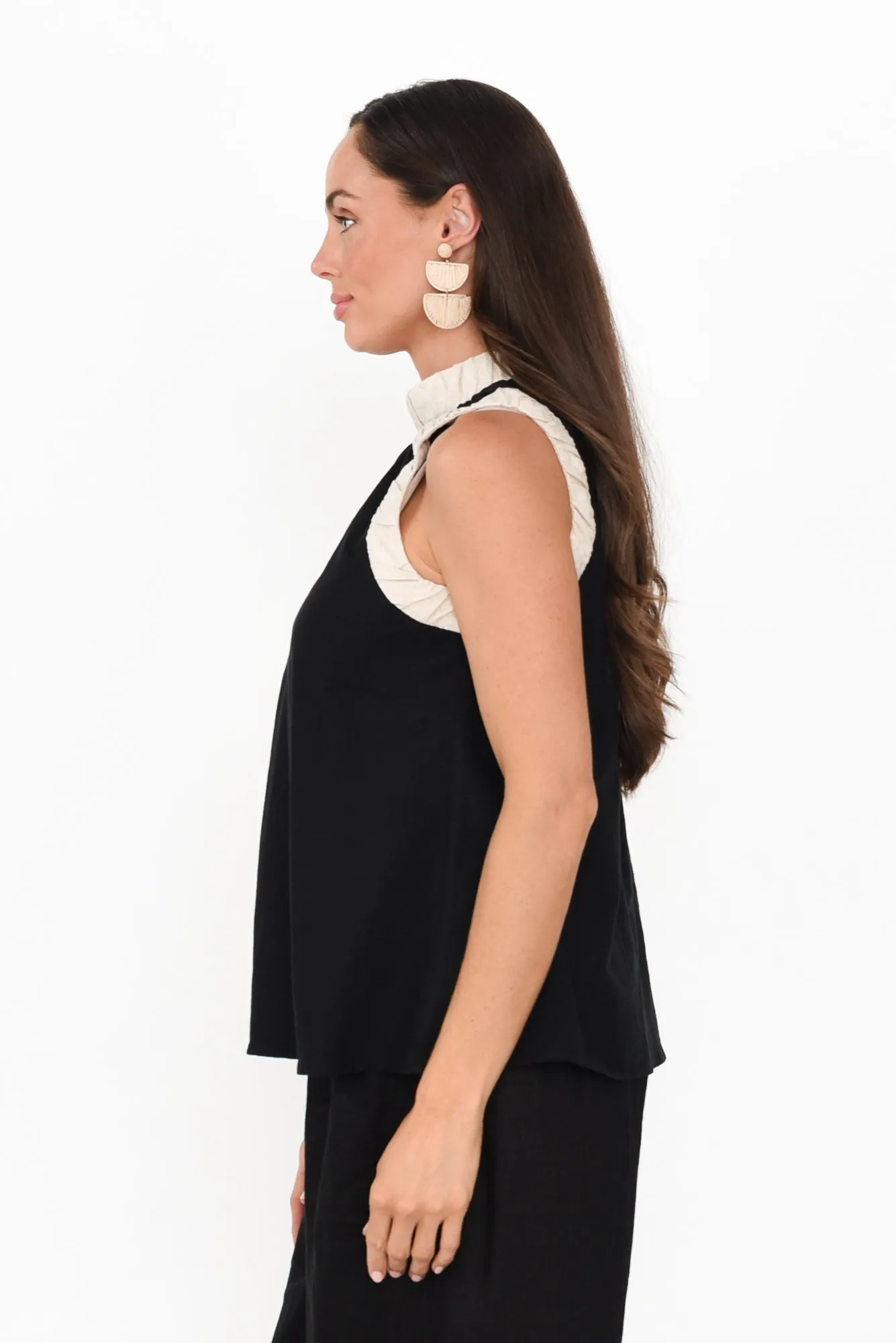 Kelley Black Trim Cotton Blend Tank sold by Blue Bungalow product image thumbnail 3