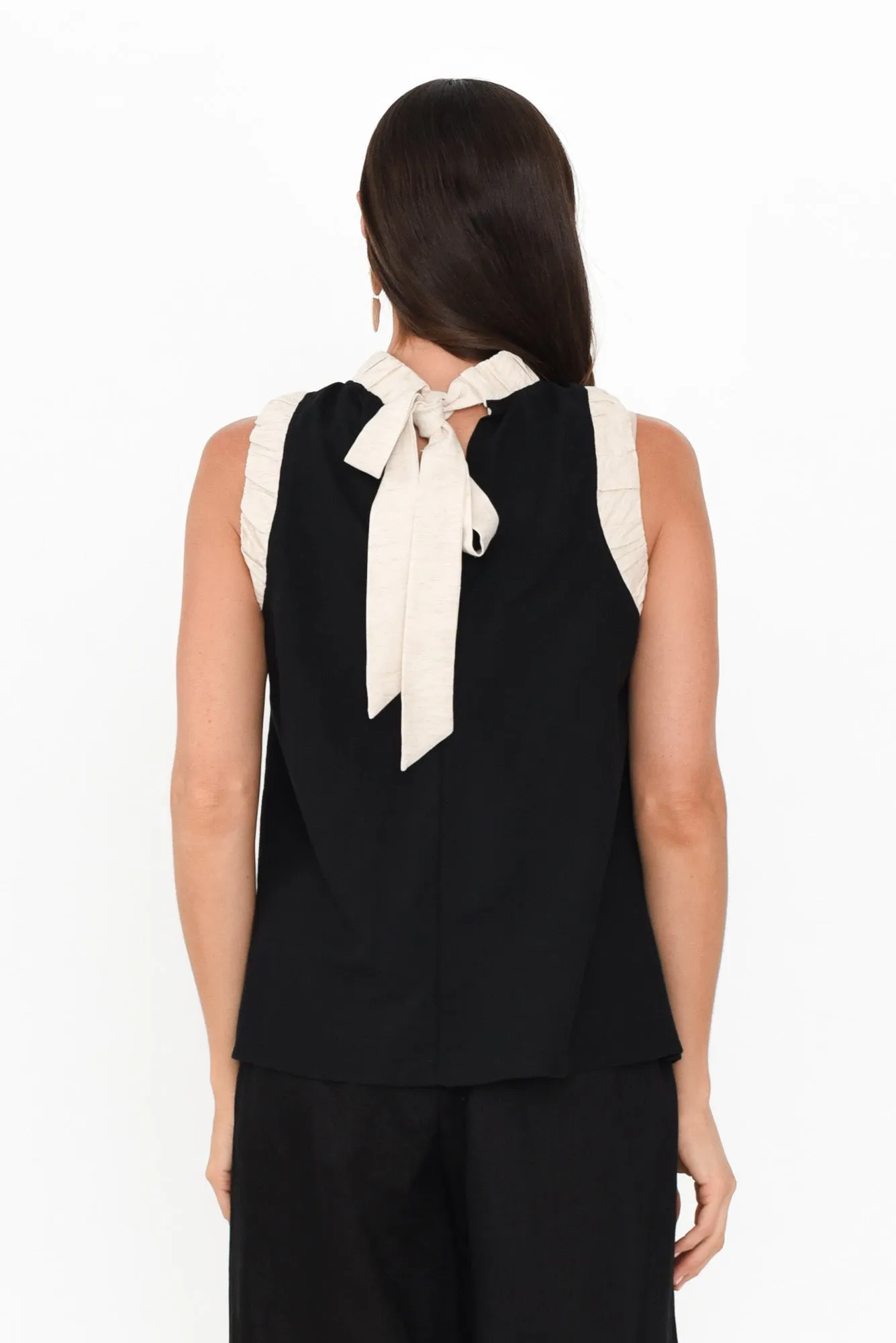 Kelley Black Trim Cotton Blend Tank sold by Blue Bungalow product image thumbnail 4