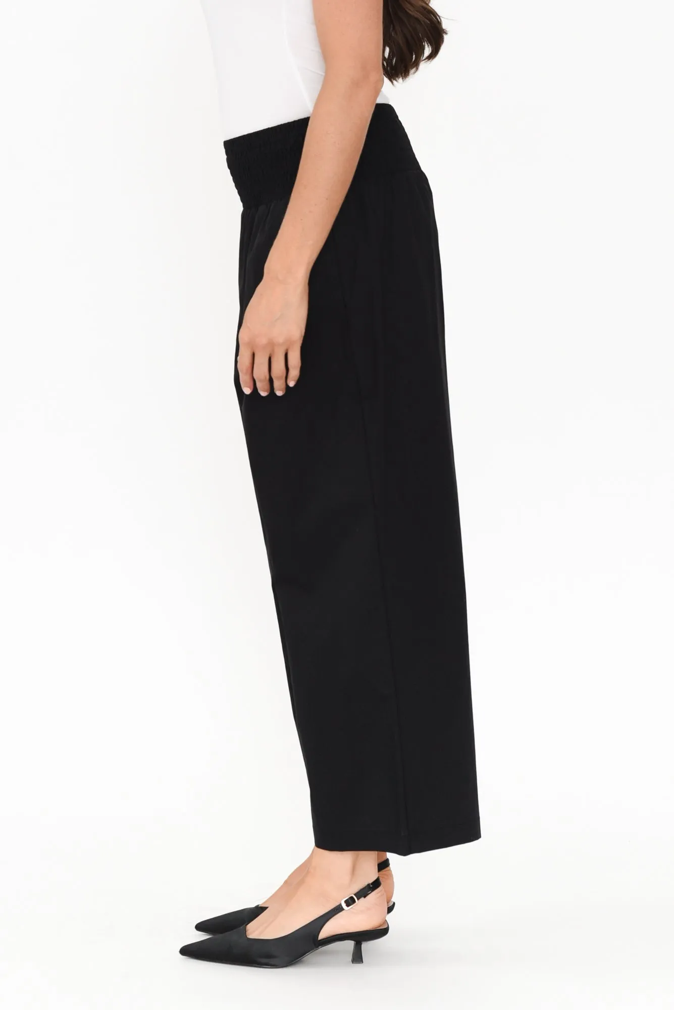 Sevilla Black Wide Leg Cotton Pants sold by Blue Bungalow product image thumbnail 4