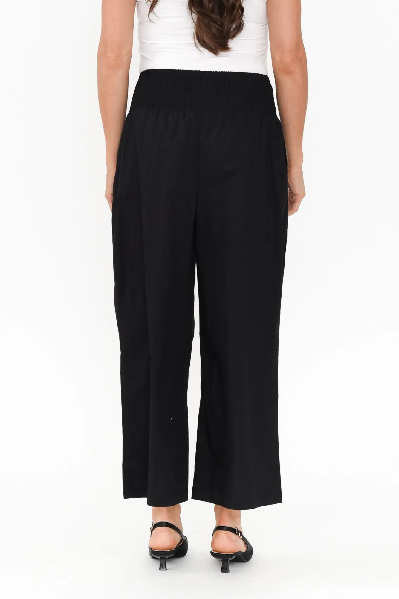 Sevilla Black Wide Leg Cotton Pants sold by Blue Bungalow product image thumbnail 5