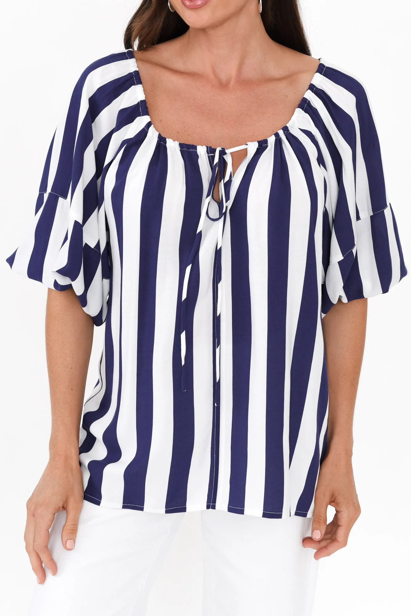 Camilla Blue Stripe Top sold by Blue Bungalow product image thumbnail 5