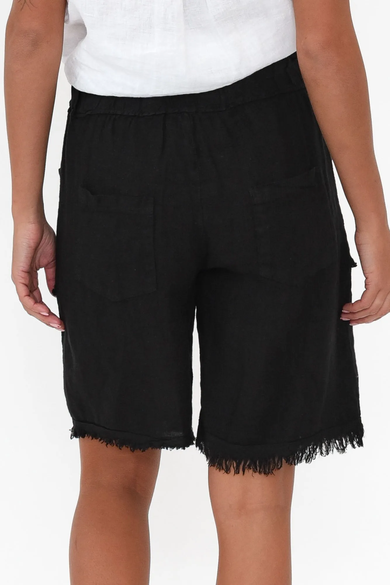 Fraser Black Linen Shorts sold by Blue Bungalow product image thumbnail 4