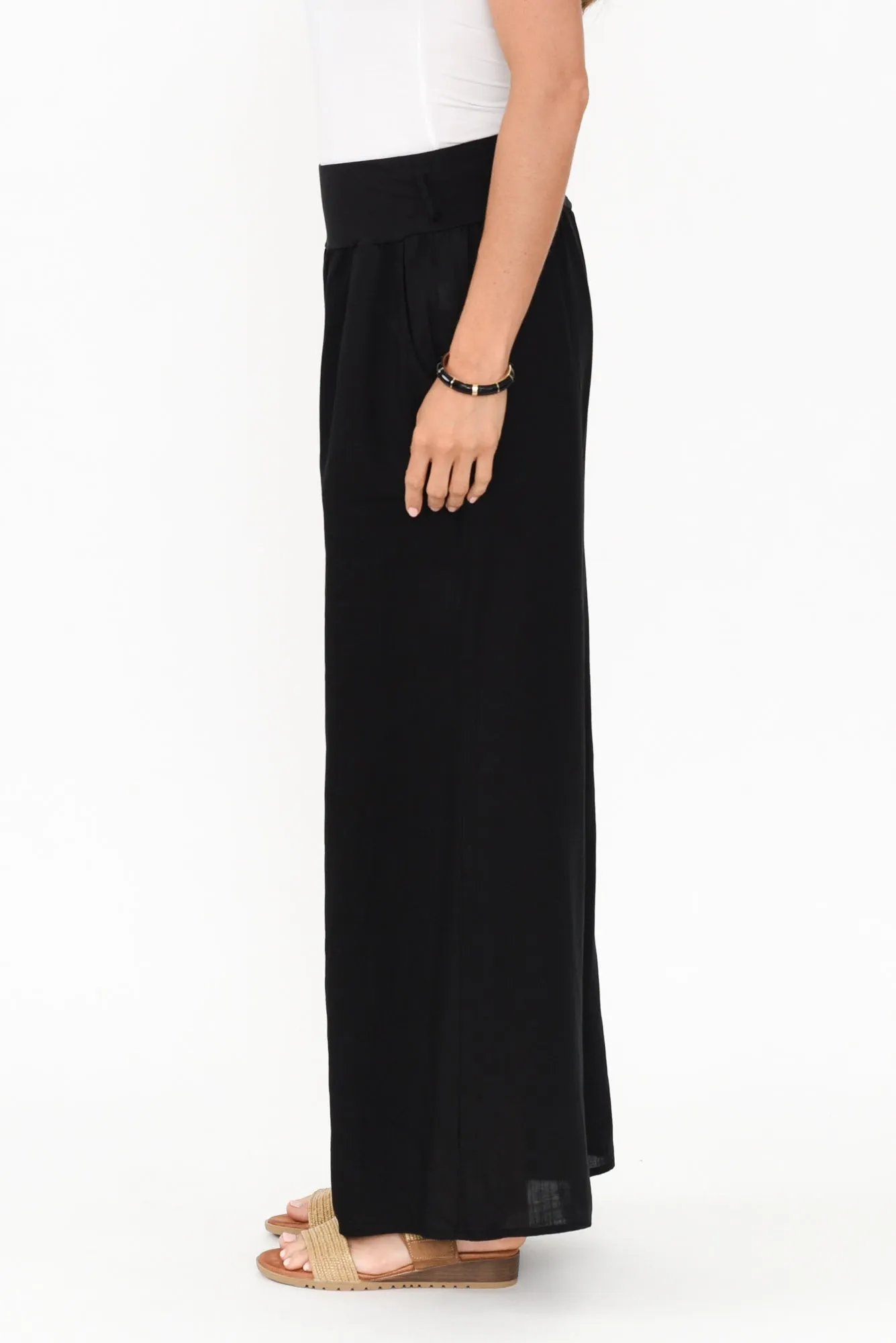 Emeline Black Linen Blend Pants sold by Blue Bungalow product image thumbnail 3