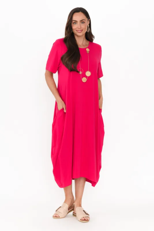 Samiya Raspberry Bamboo Dress sold by Blue Bungalow