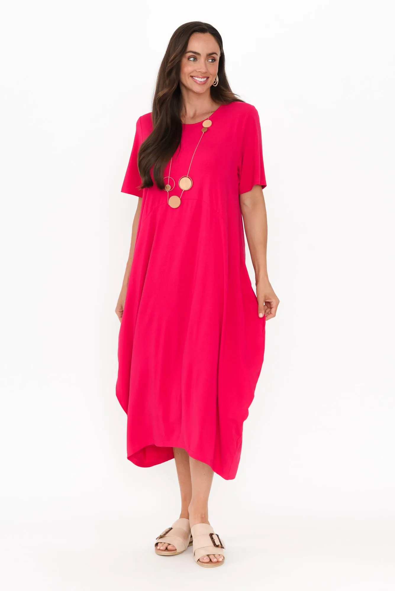 Samiya Raspberry Bamboo Dress sold by Blue Bungalow product image thumbnail 2