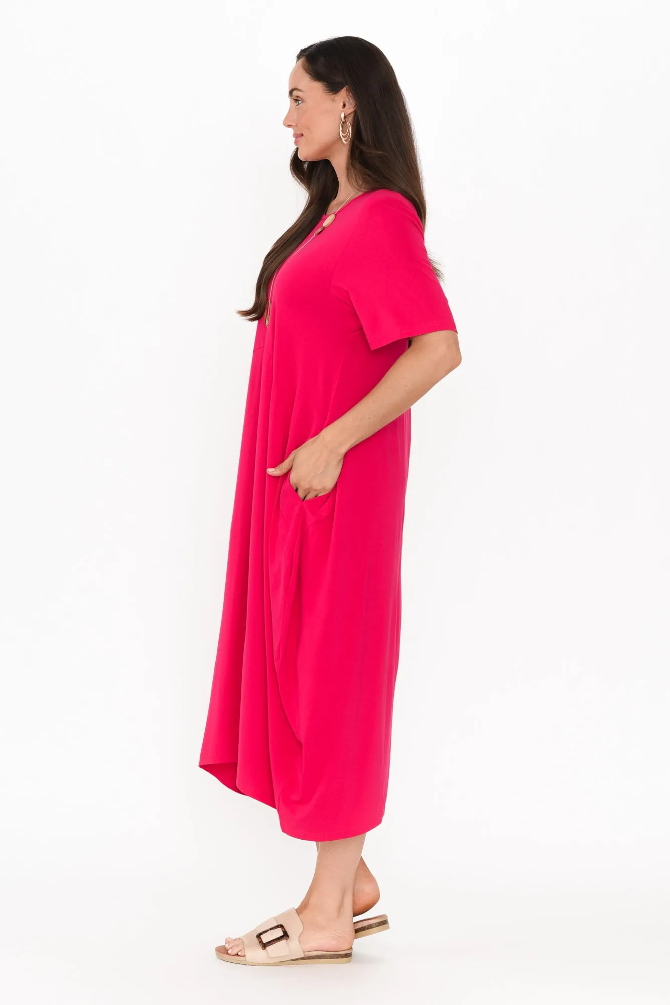 Samiya Raspberry Bamboo Dress sold by Blue Bungalow product image thumbnail 3
