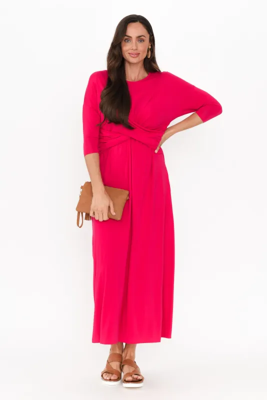 Assa Raspberry Twist Bamboo Dress sold by Blue Bungalow