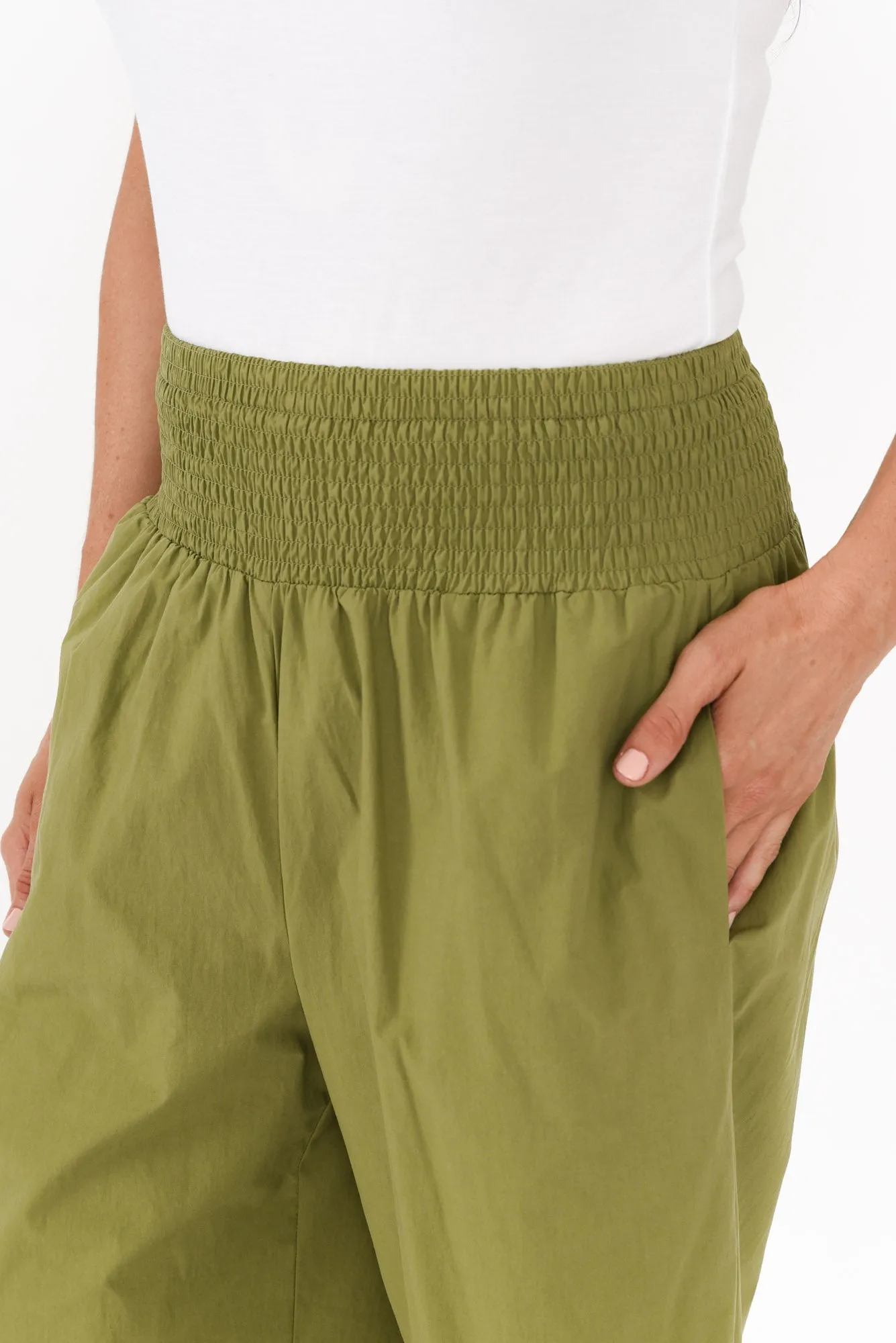 Sevilla Green Wide Leg Cotton Pants sold by Blue Bungalow product image thumbnail 5