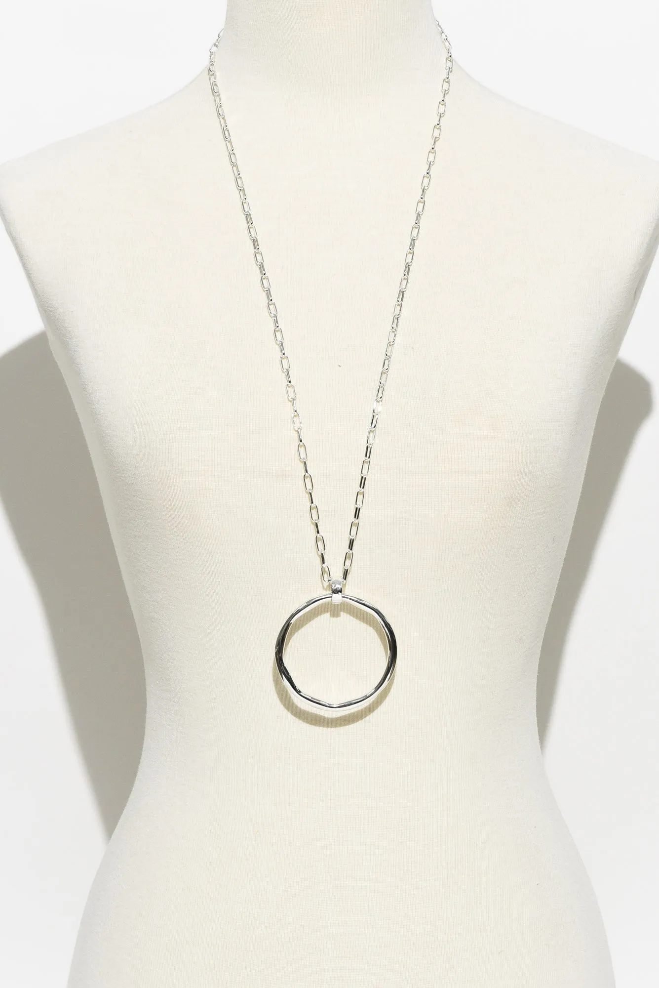 Ivana Silver Circle Pendant Necklace sold by Blue Bungalow product image thumbnail 2