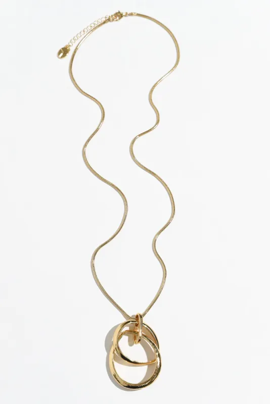 Ishana Gold Teardrop Pendant Necklace sold by Blue Bungalow