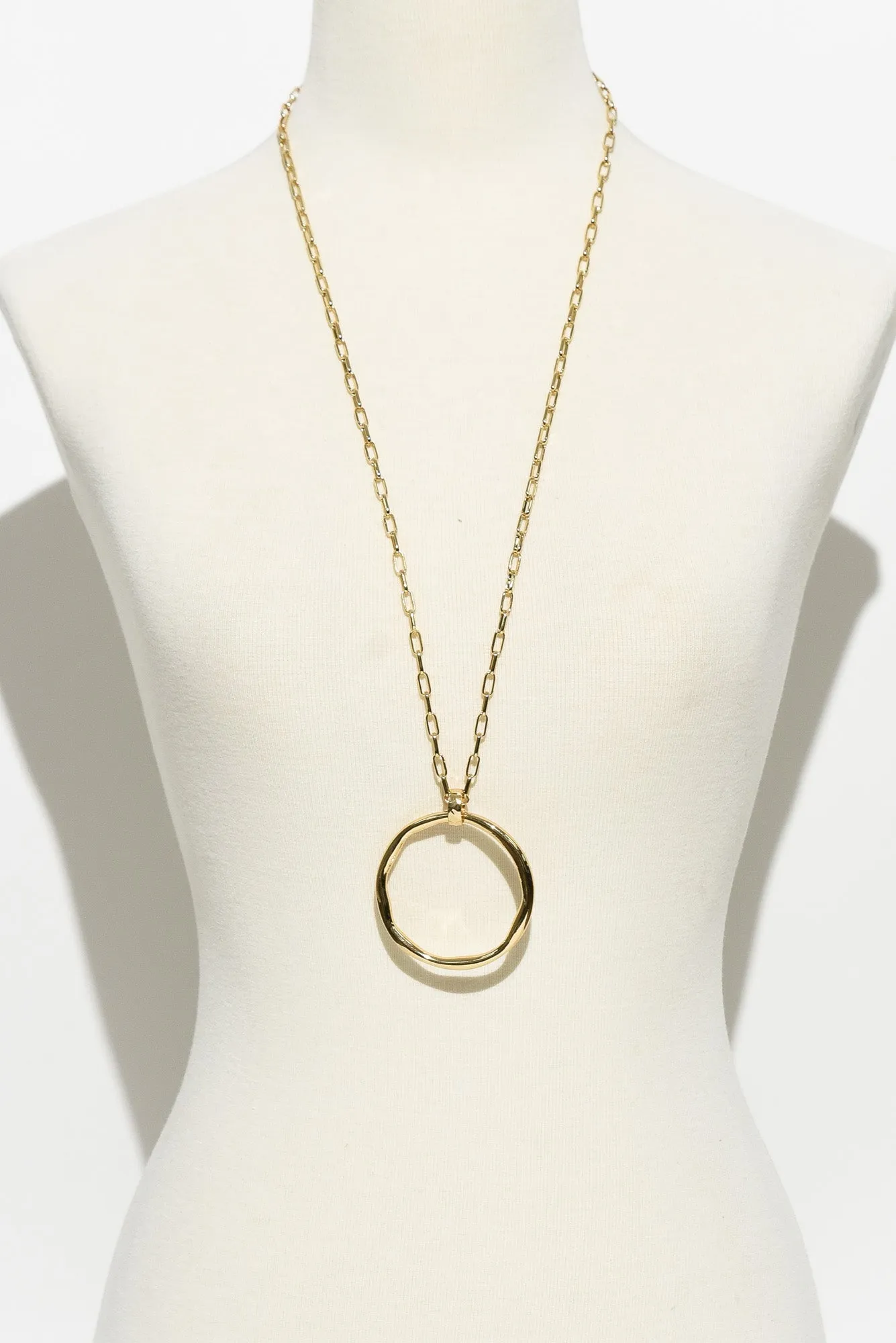 Ivana Gold Circle Pendant Necklace sold by Blue Bungalow product image thumbnail 2