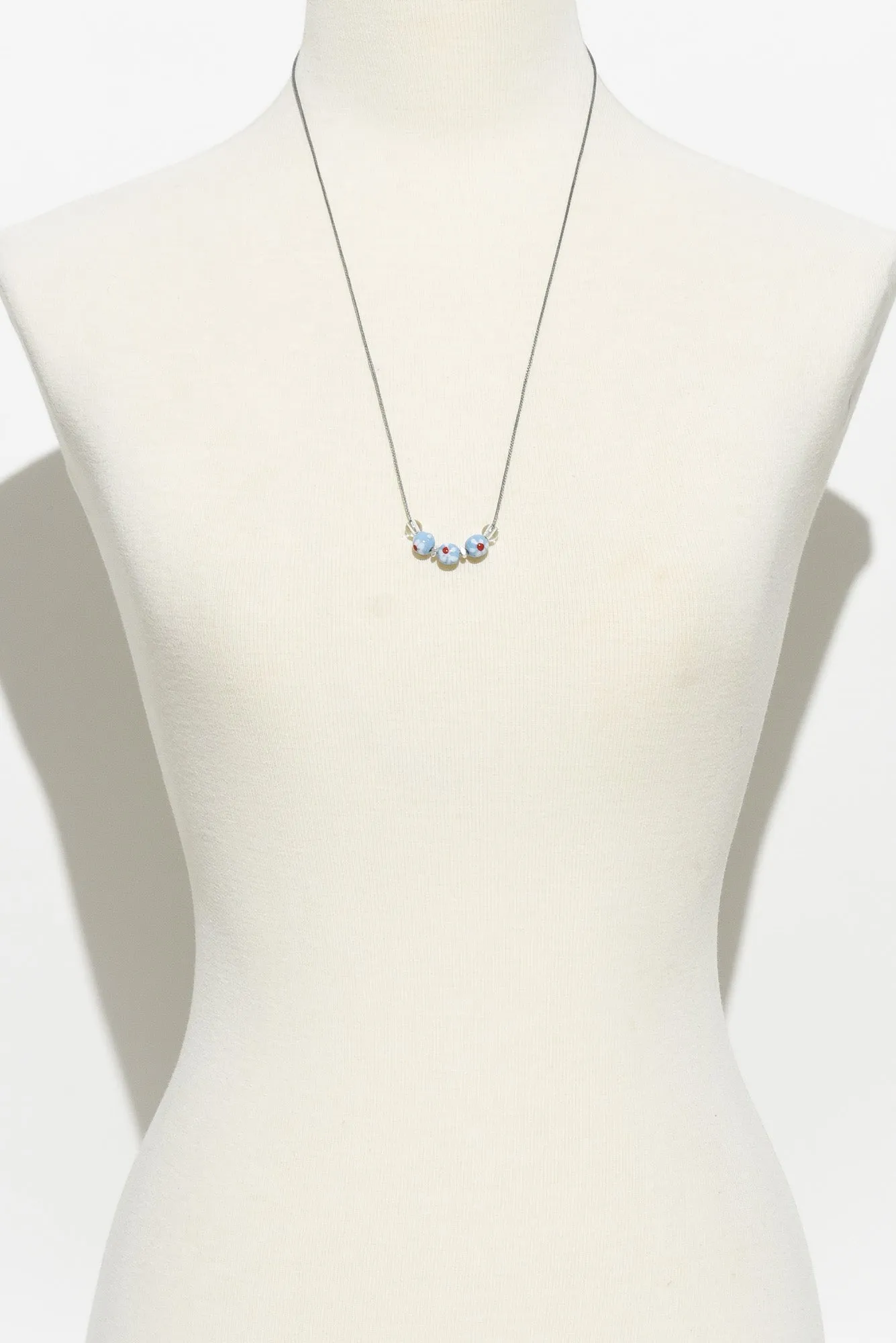 Tilda Blue Flower Beaded Necklace sold by Blue Bungalow product image thumbnail 2