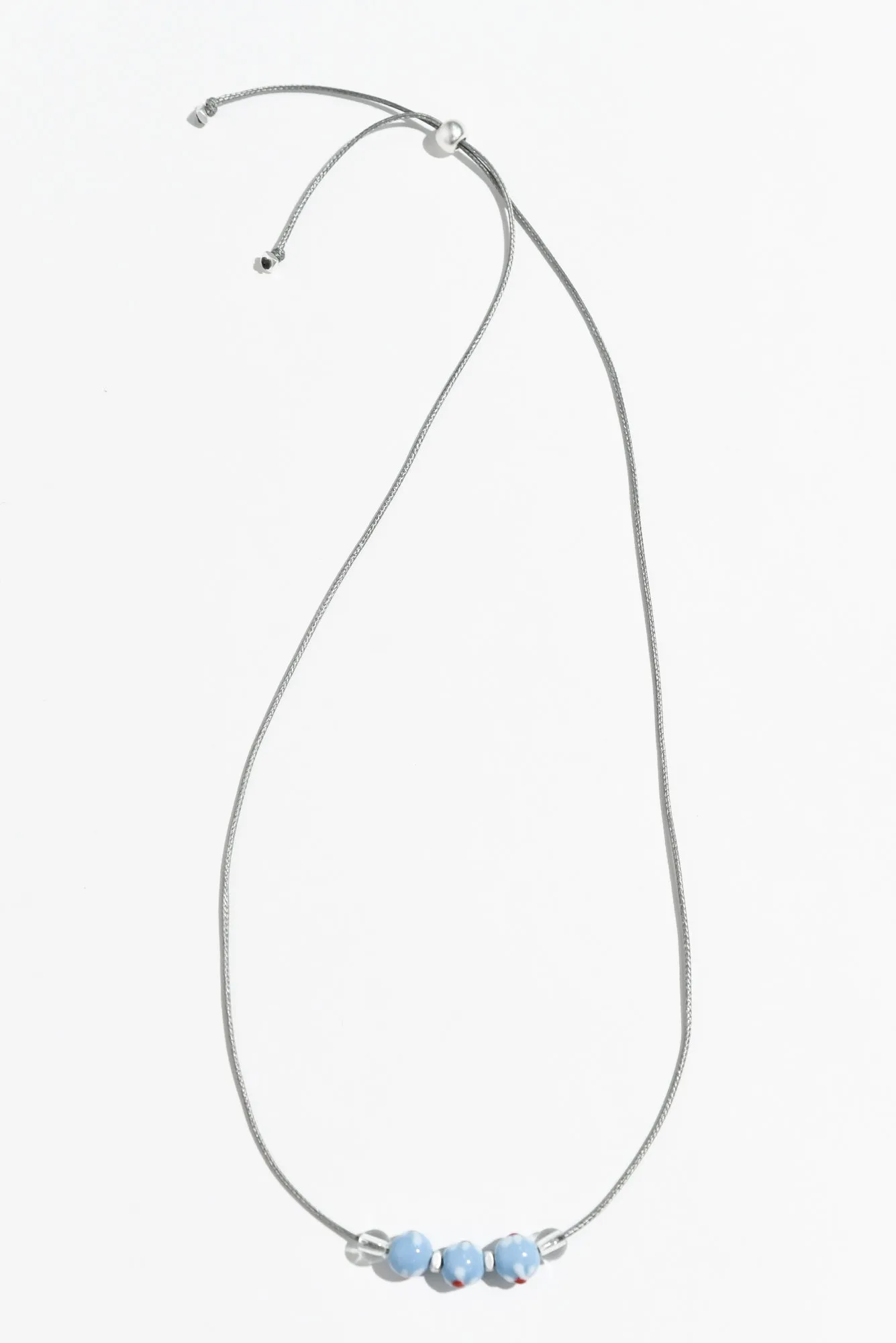 Tilda Blue Flower Beaded Necklace sold by Blue Bungalow