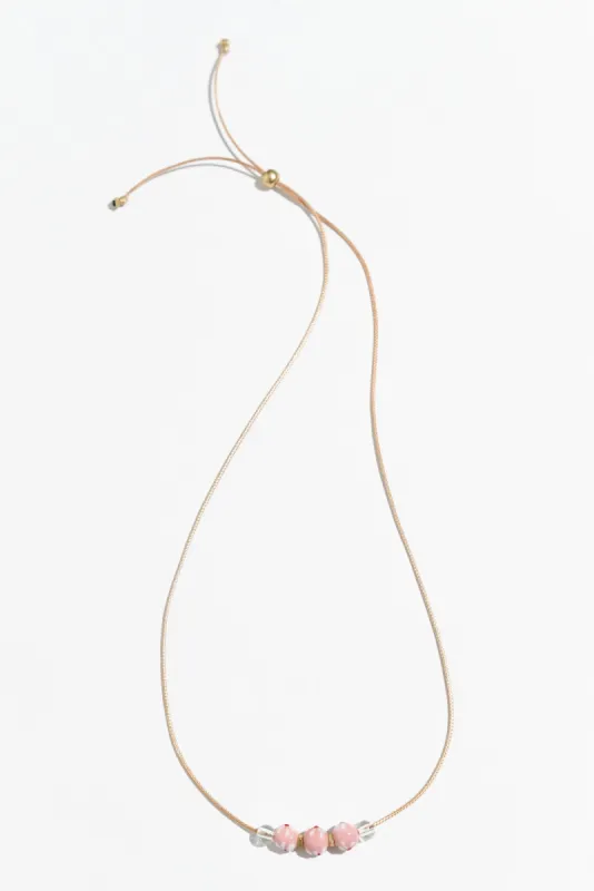 Tilda Pink Flower Beaded Necklace sold by Blue Bungalow