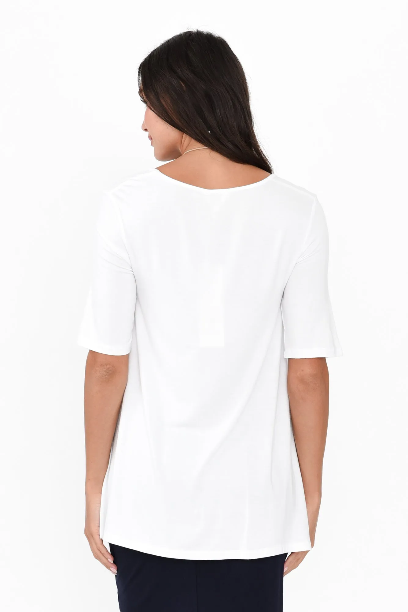 Carter White Bamboo Tunic Top sold by Blue Bungalow product image thumbnail 4