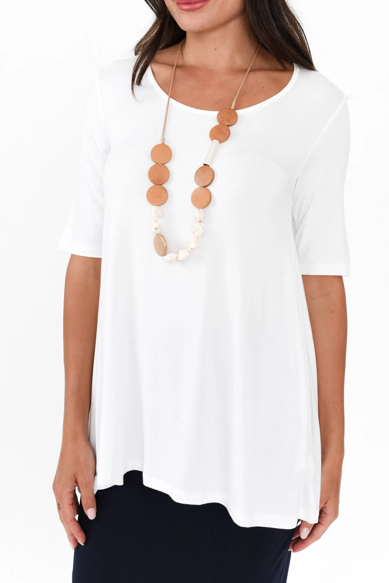 Carter White Bamboo Tunic Top sold by Blue Bungalow product image thumbnail 5