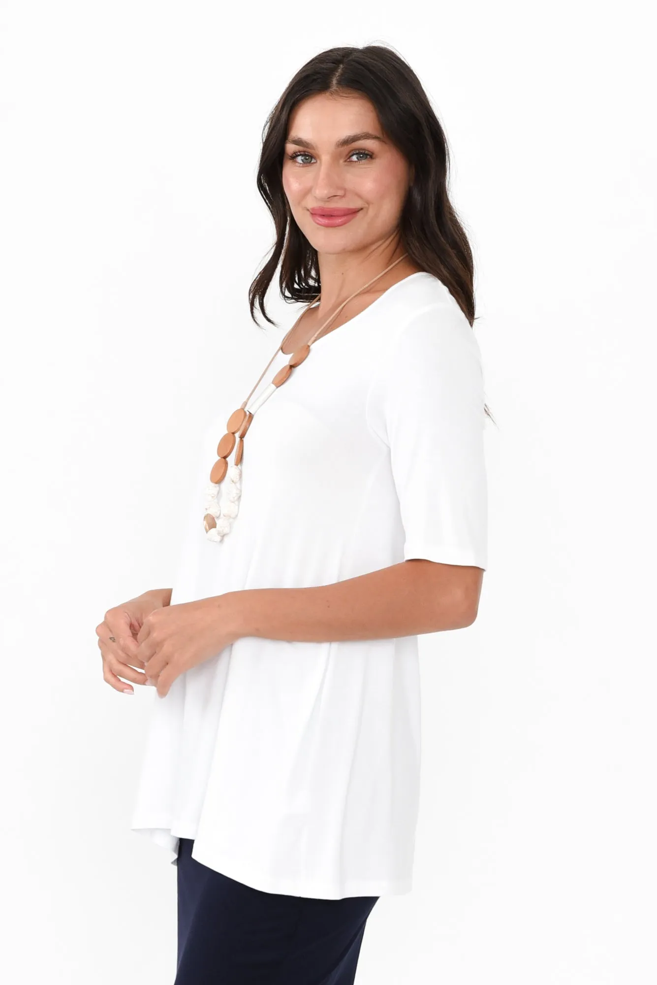 Carter White Bamboo Tunic Top sold by Blue Bungalow product image thumbnail 3